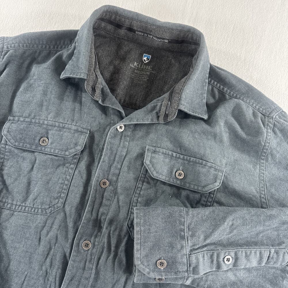 Kuhl Men's Descendr Flannel Long Sleeve Shirt Blue Size Medium